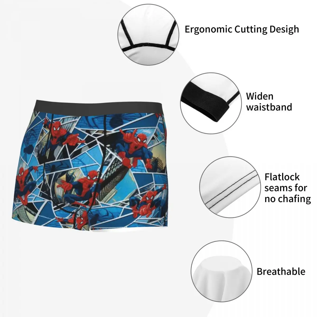 Custom Spider Cobweb Hero Underwear Male Printed Spider Man Boxer Briefs Shorts Panties Soft Underpants