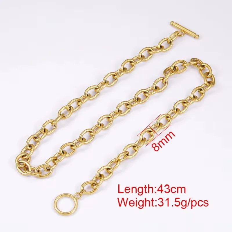 Women's Bold Chain Necklace - Gold/Silver Plated Chunky Link with Statement Clasp