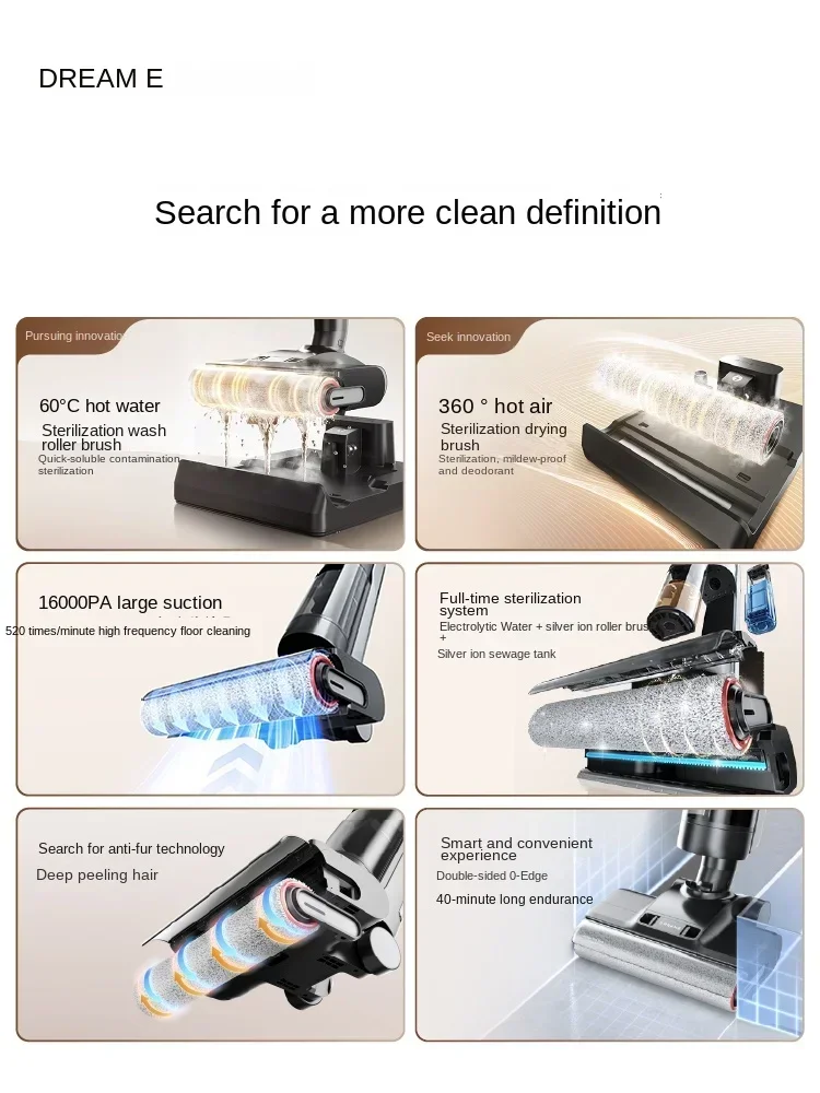 New Dreame H20 Intelligent Hot Water Washing, Mopping, Sweeping and Vacuuming All-in-one Machine for Household Hot Air Drying