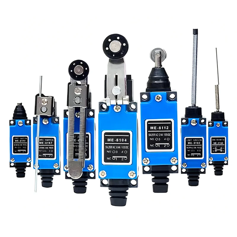 ME-8108/8104/8107/8111/8122/8166/8112/9101 Rotary Adjustable Roller Lever Arm Limit Switch AC 250V NO NC SPDT Snap Action Micro