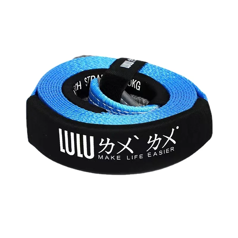 5M5T Automobile Traction Rope Emergency Rescue Strong Tow Rope Polyester Automobile Trailer Belt Car Towing Hook Steel