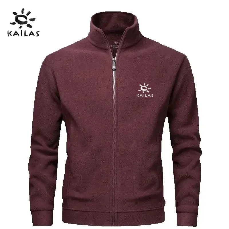 

KAILAS Мужская высококачественная осенне-зимняя бархатная куртка из утолщенного бархата для тренировок и отдыха с воротником-стойкой