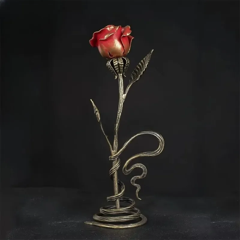 Metal brackets, sculptures, hand-forged steel flowers, statues, home decoration, outdoor garden painting technology 2