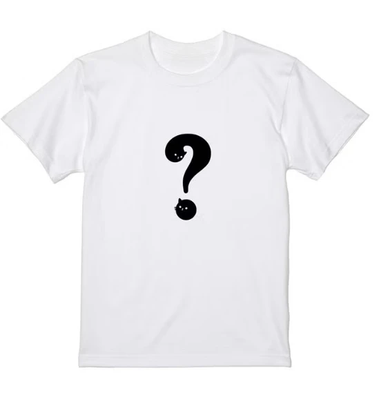 Cute Question Mark Cat Graphic T Shirt Minimalist Cat in Question Design Short-sleeved Tee Aesthetic Casual Top for Men Women