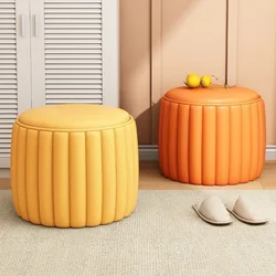 Taburete pequeño, taburete bajo para el hogar, taburete de calabaza, zapatos para cambiar la sala de estar, sofá, mesa de centro, cojín, taburete