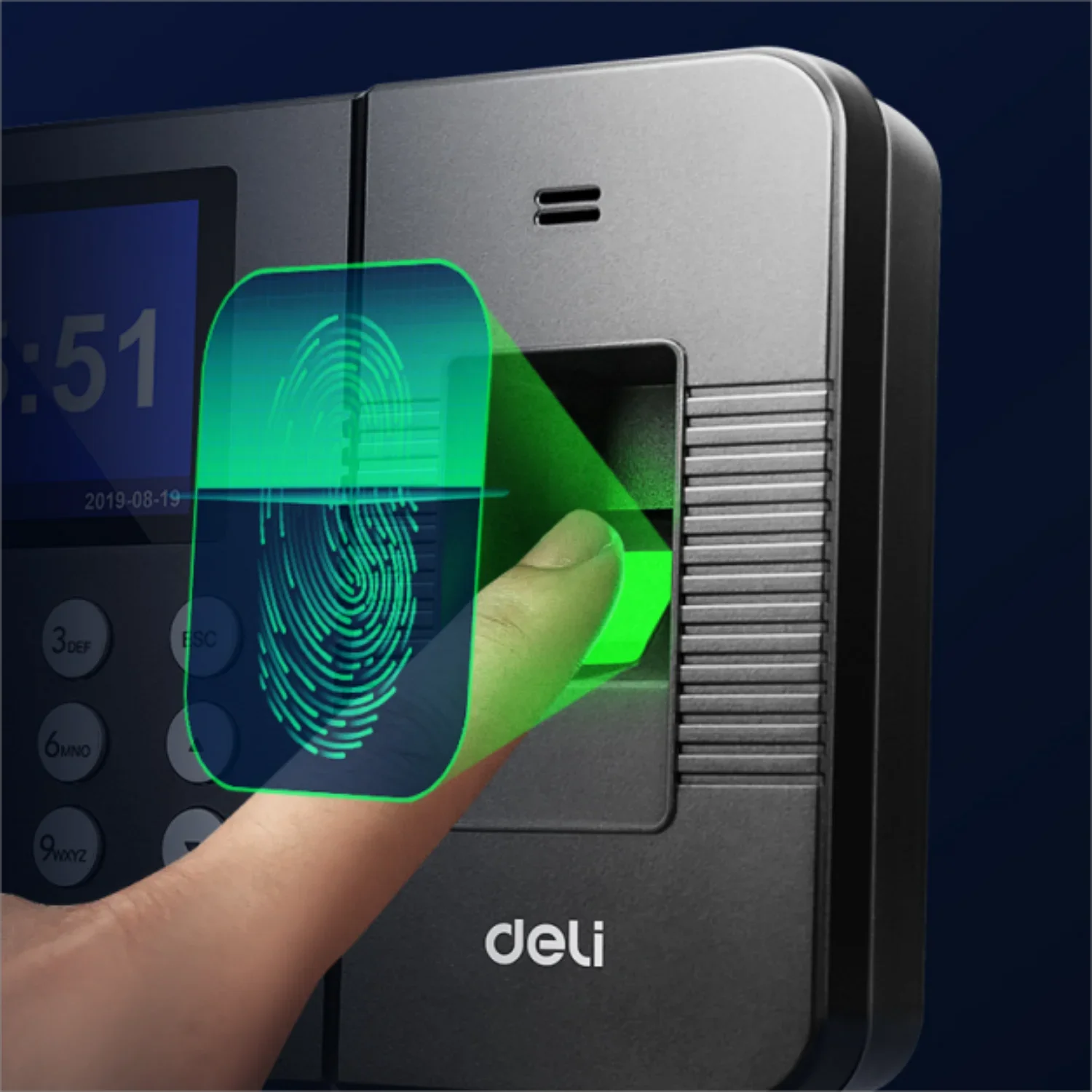 Deli Fingerprint Time Attendance System Biometric Clock Recorder Employee Recorder Management Device Electronic Machine E3960