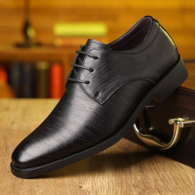 New Designer Large Size Derby Shoes for Women Fashion Soft-soled Business Men's Dress Shoes Leather Casual Wedding Shoes Male