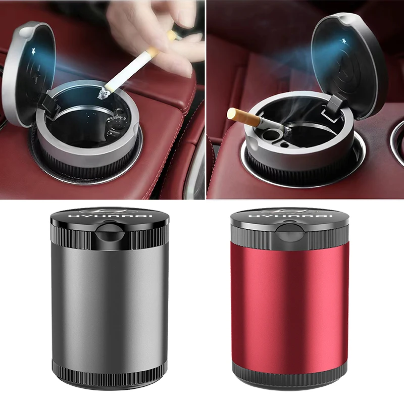 1 шт. портативная светодиодная автомобильная пепельница, автомобильные аксессуары, Стайлинг для Hyundai I40 I30 I20 I10 IX35 IX25 Tucson Getz Terracan Accent