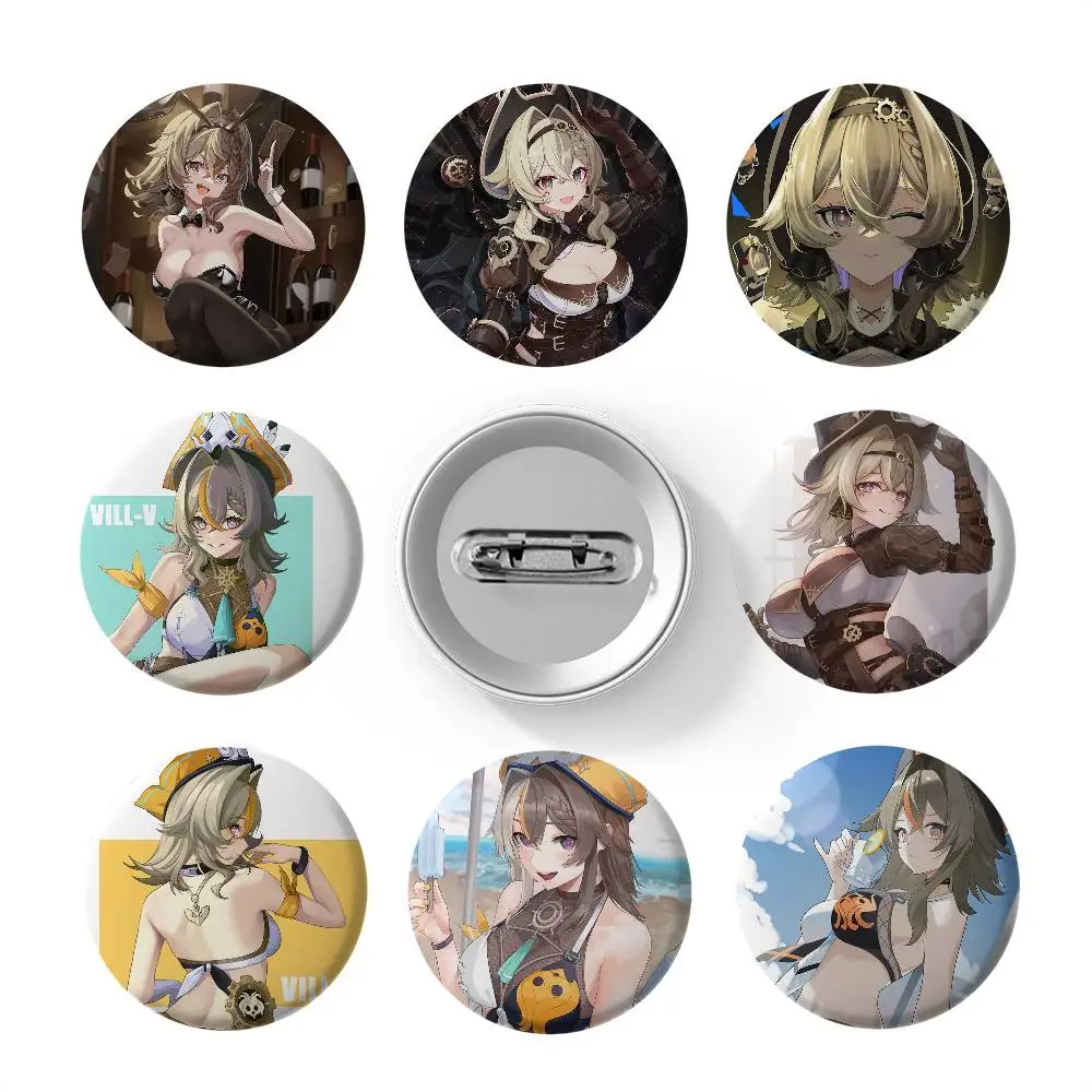 

Vill-V Honkai Impact Cute Badges Round Exquisite Badge Brooches Creative Pins For Clothes Hat Backpack Gift Accessories