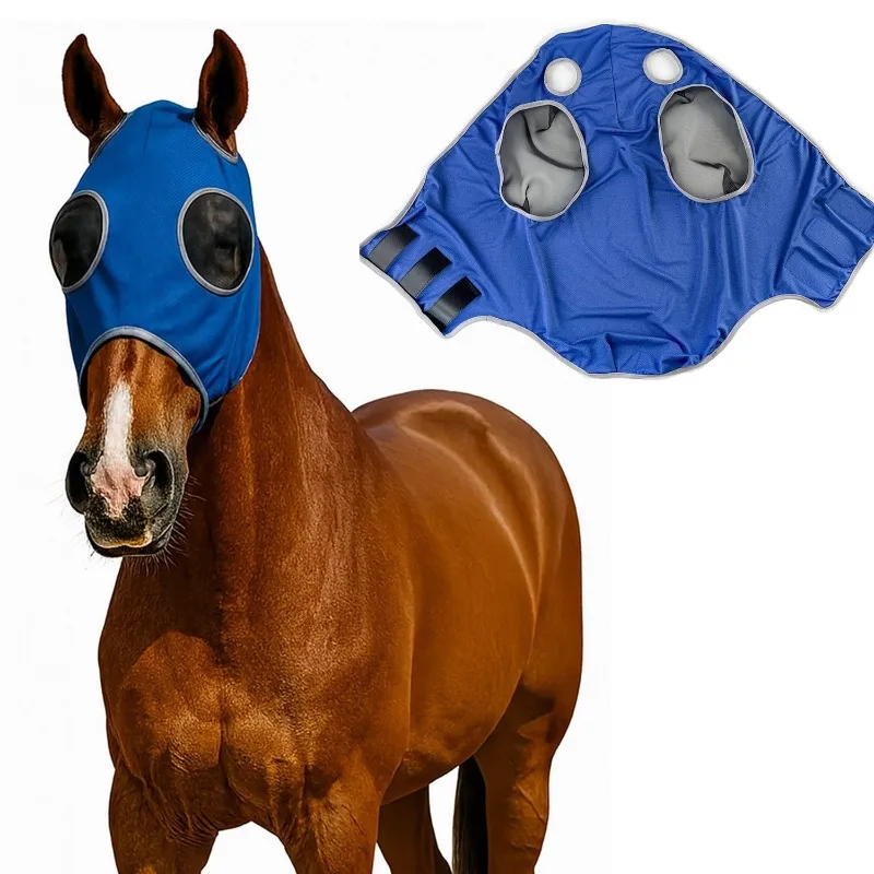 Breathable Horse Face Mask Comfortable High Elastic Anti-fly Mosquito Full Face Protective Mask for Horses Equestrian Supplies