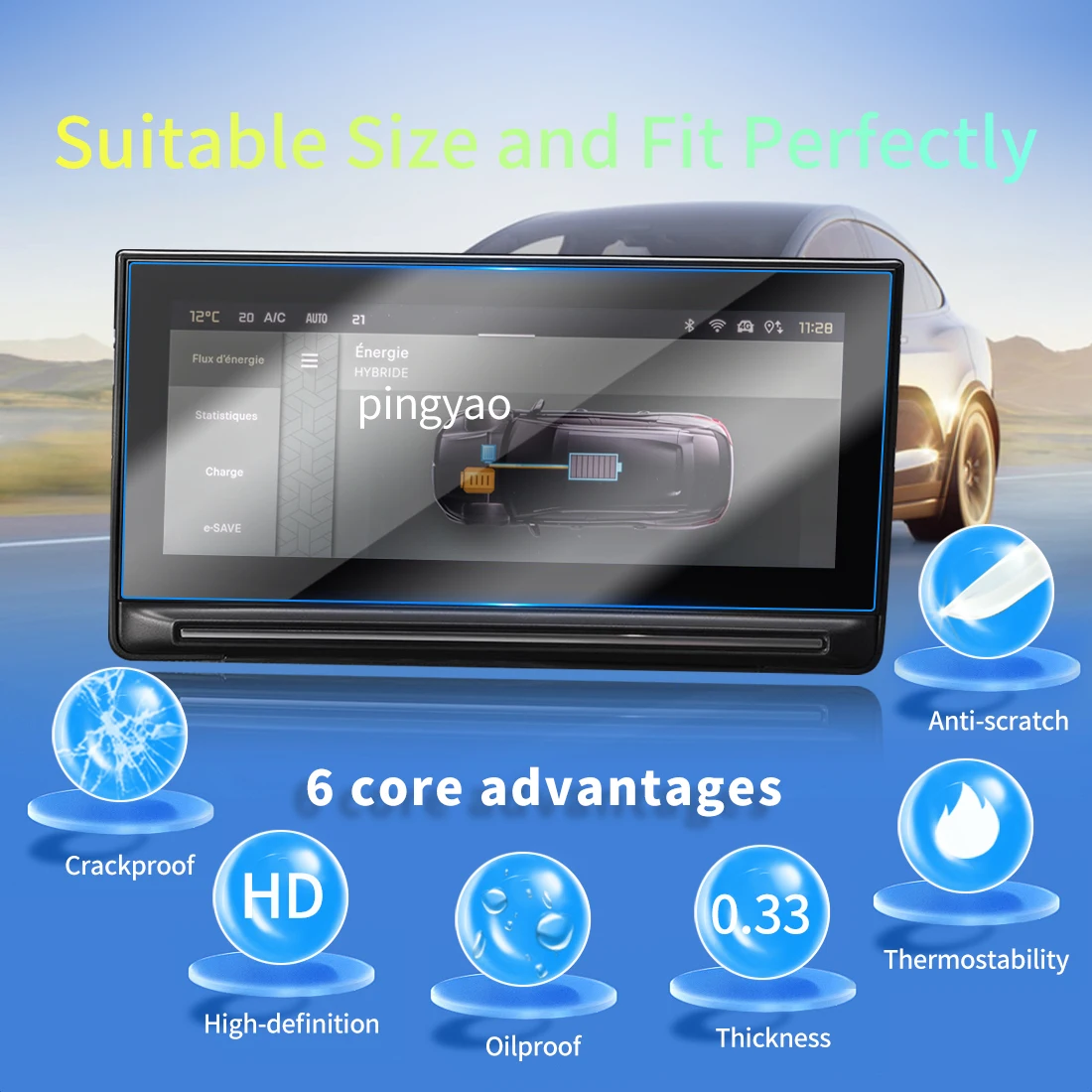 Car Sticker Screen Protector Navigation Display Tempered Glass Protective Film Car Vehicle For CITROEN 26 eC3 AIRCROSS