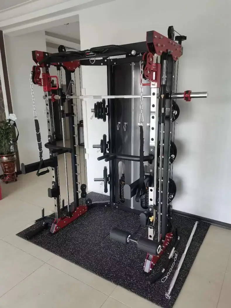 Commercial multi smith machine gym equipment home gym multi functional power cage bench press gym squat rack smith machine