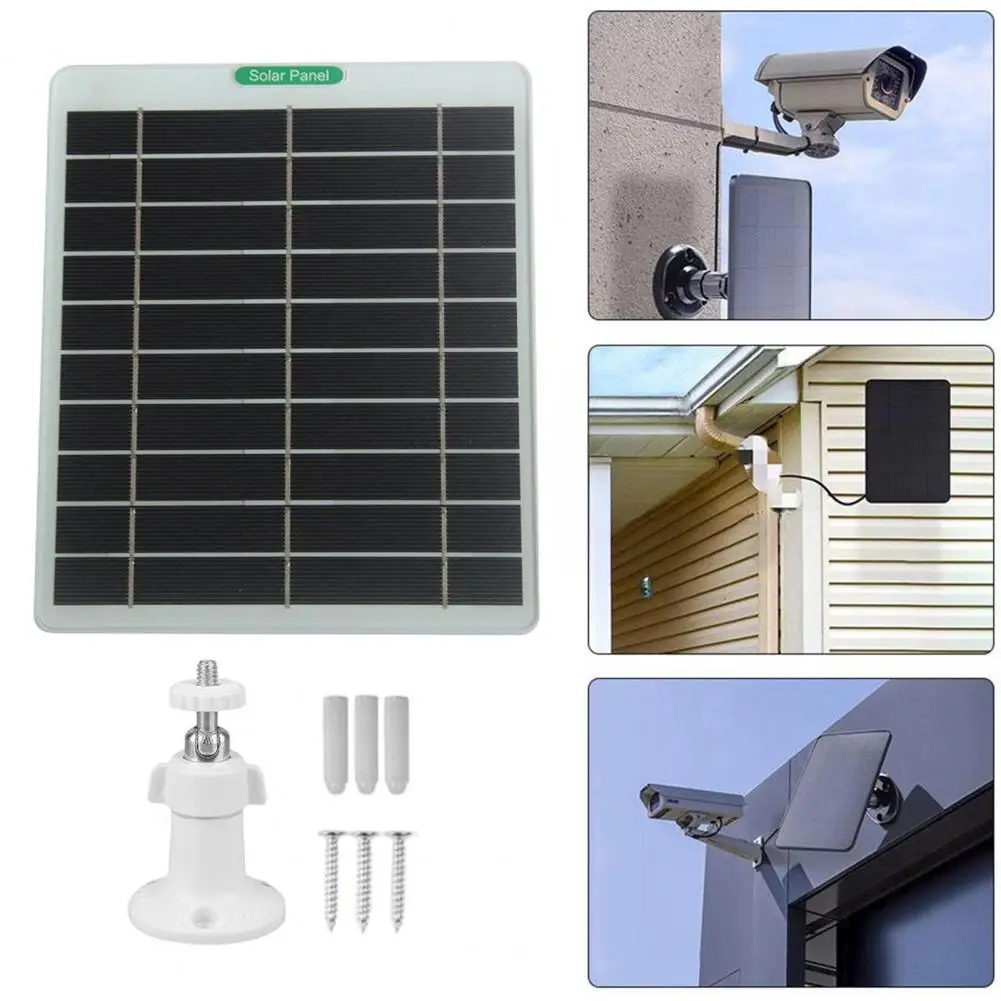 Outdoor Performance Solar Charger Solar Panel for Ring Video Doorbell Solar Panels Ip65 Waterproof Charger 5v 5w Output U-shaped