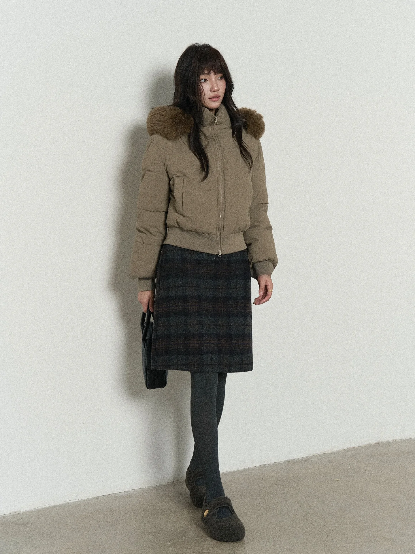 

Flower7 Women's Thiened Hooded Cotton Jaet Coat Winter Warm Fluffy Collar ort Bread Sle Eco-friendly Korean Version