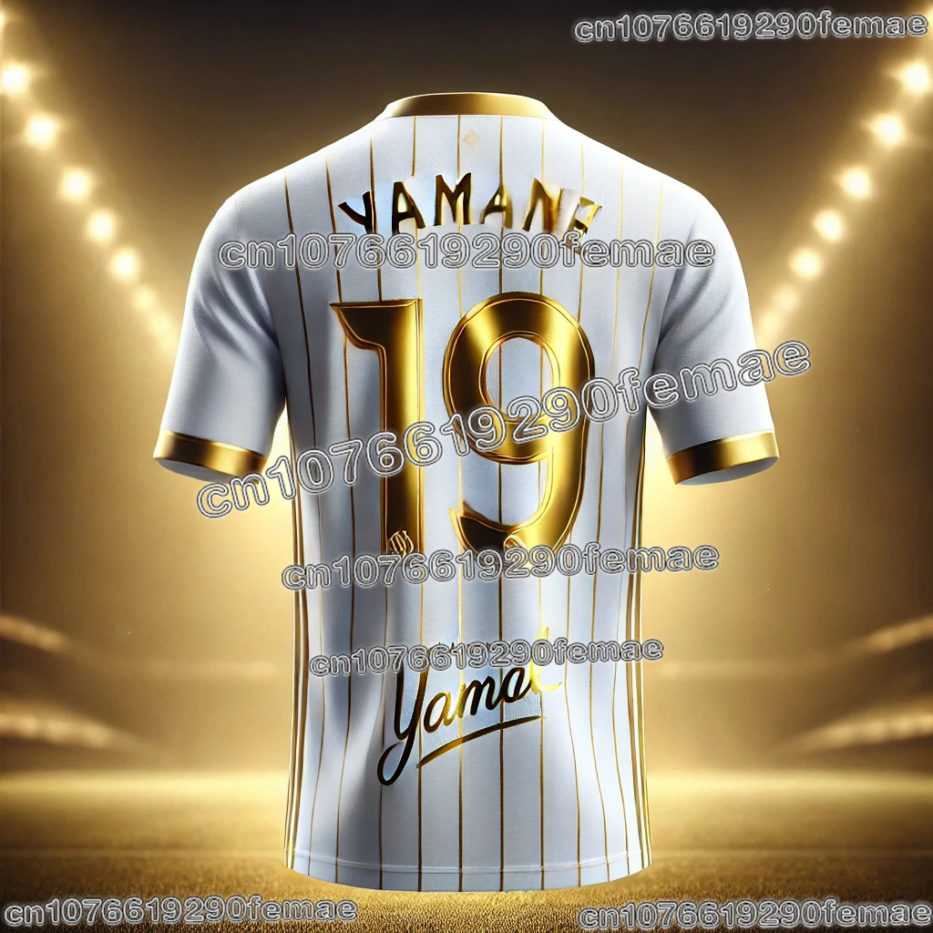 أحدث تصميم AI الأصلي لامين يامال الفاخرة التذكارية عالية الجودة قميص رياضي يوميا مريح لكرة القدم