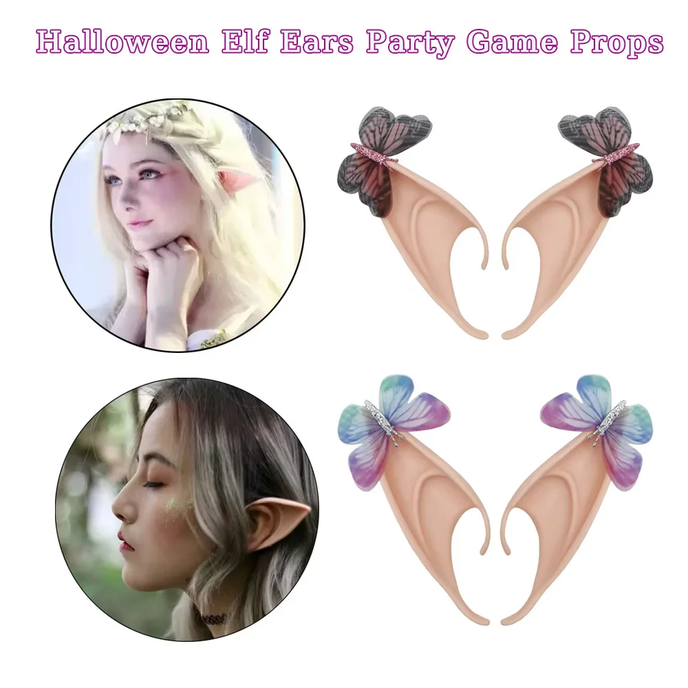 

Halloween Elf Ears Party Game Props Latex Fairy Angel Ears Costume Accessories for Cosplay Party Entertainment Dress Up