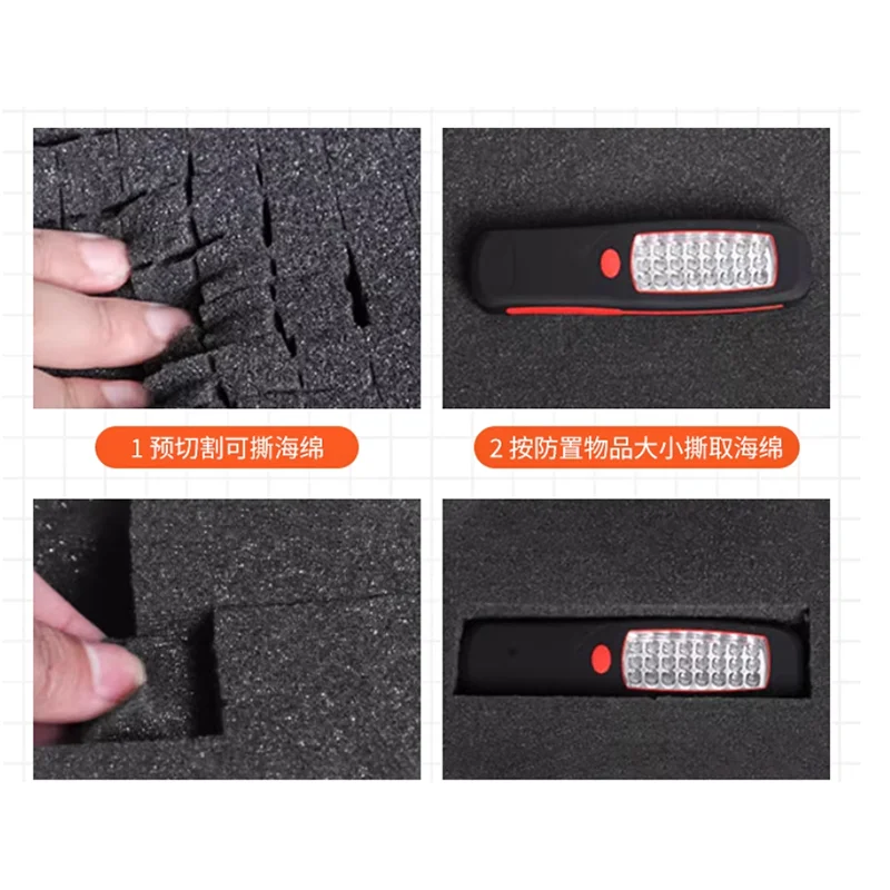 ABS Waterproof Plastic Sealed Tool Box Safety Equipment Suitcase Impact Resistant Tool Case Shockproof With Pre-cut Foam