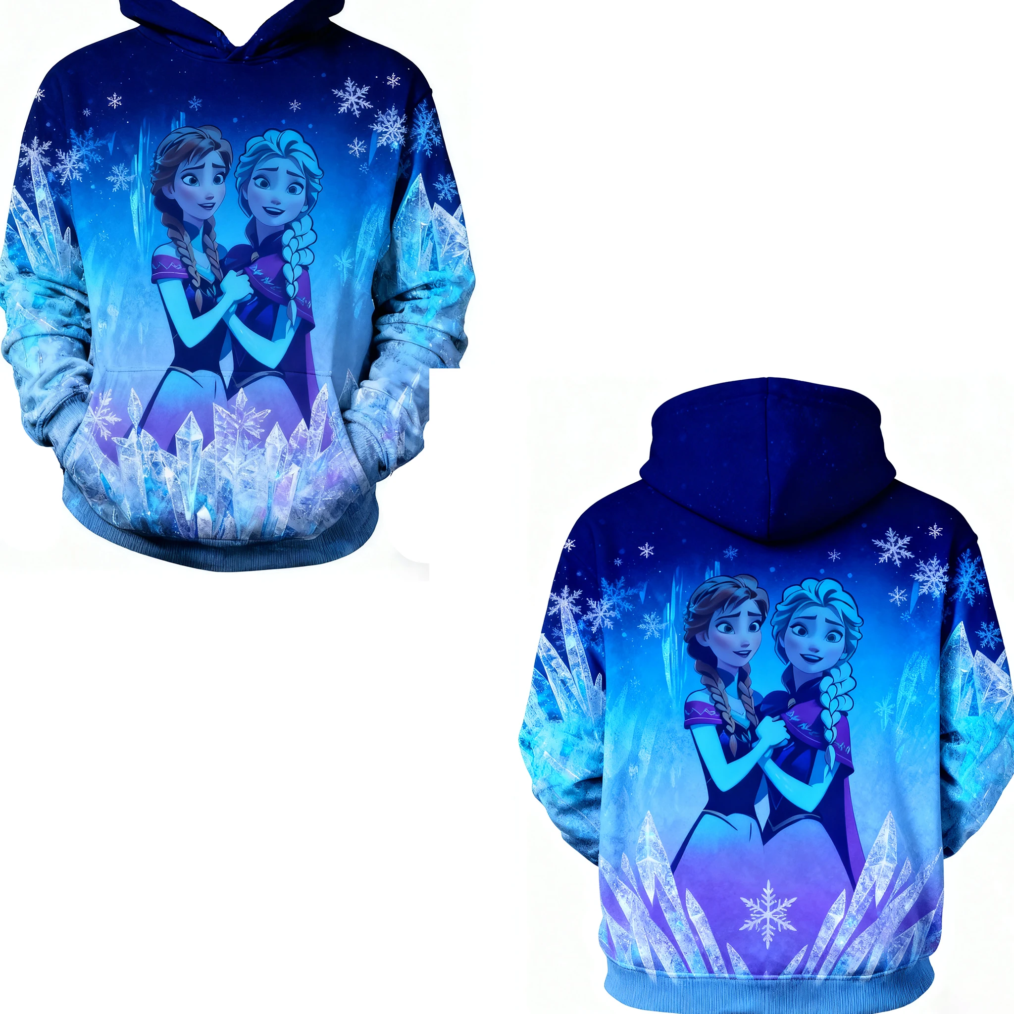 سويت شيرت Brave Elsa Anna بطبعة جرافيك، بلوفر شتوي بغطاء للرأس للفتيات، بلوزة كاجوال عصرية للاستخدام الداخلي والخارجي #6