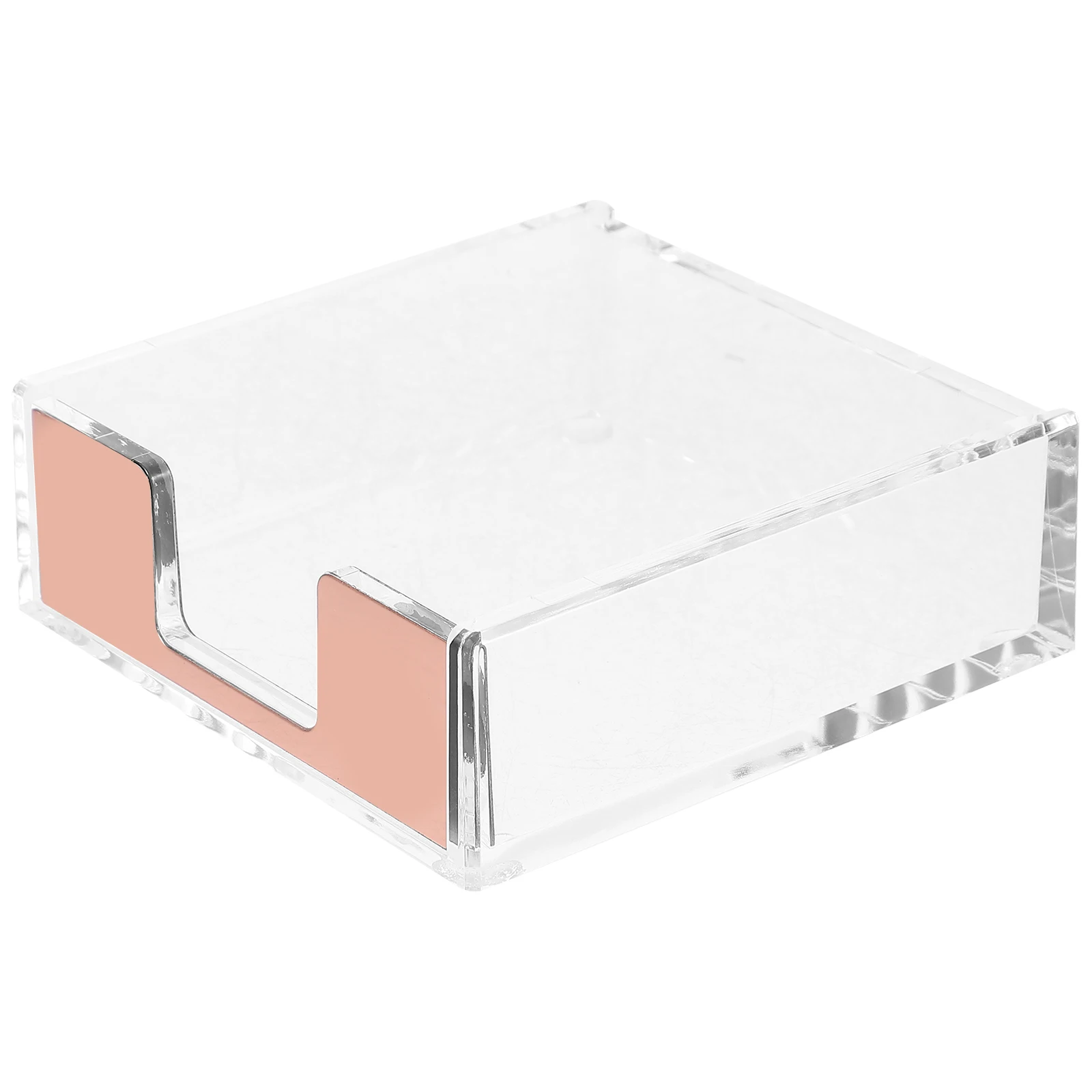 

Transparent Acrylic Memo Pad Holder Clear Desktop Organizer Rose Gold Storage Box Office Supplies Stationery