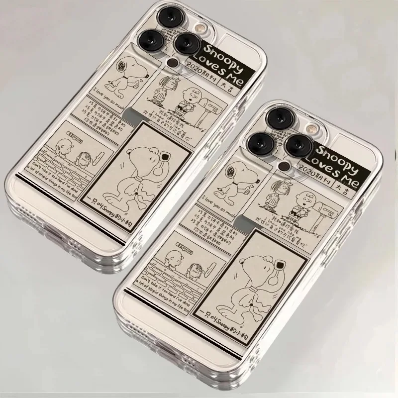 Adorável e Engraçado Snoopy Capa De Telefone Dos Desenhos Animados para iPhone, 3D Snoopy Capa, Anti-Queda, Claro, Macio TPU, Adorável, Engraçado, Quadrinhos, 11, 12, 13, 14, 15 Pro Max, XR