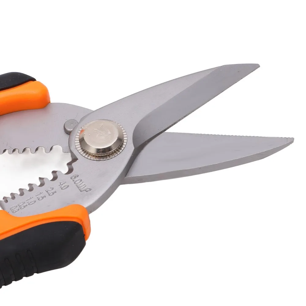 Stainless Steel Wire Stripper Cutter Saw Tooth Front Integrated Crimper Crimping Pliers Manual Operation Cable Stripping Tool