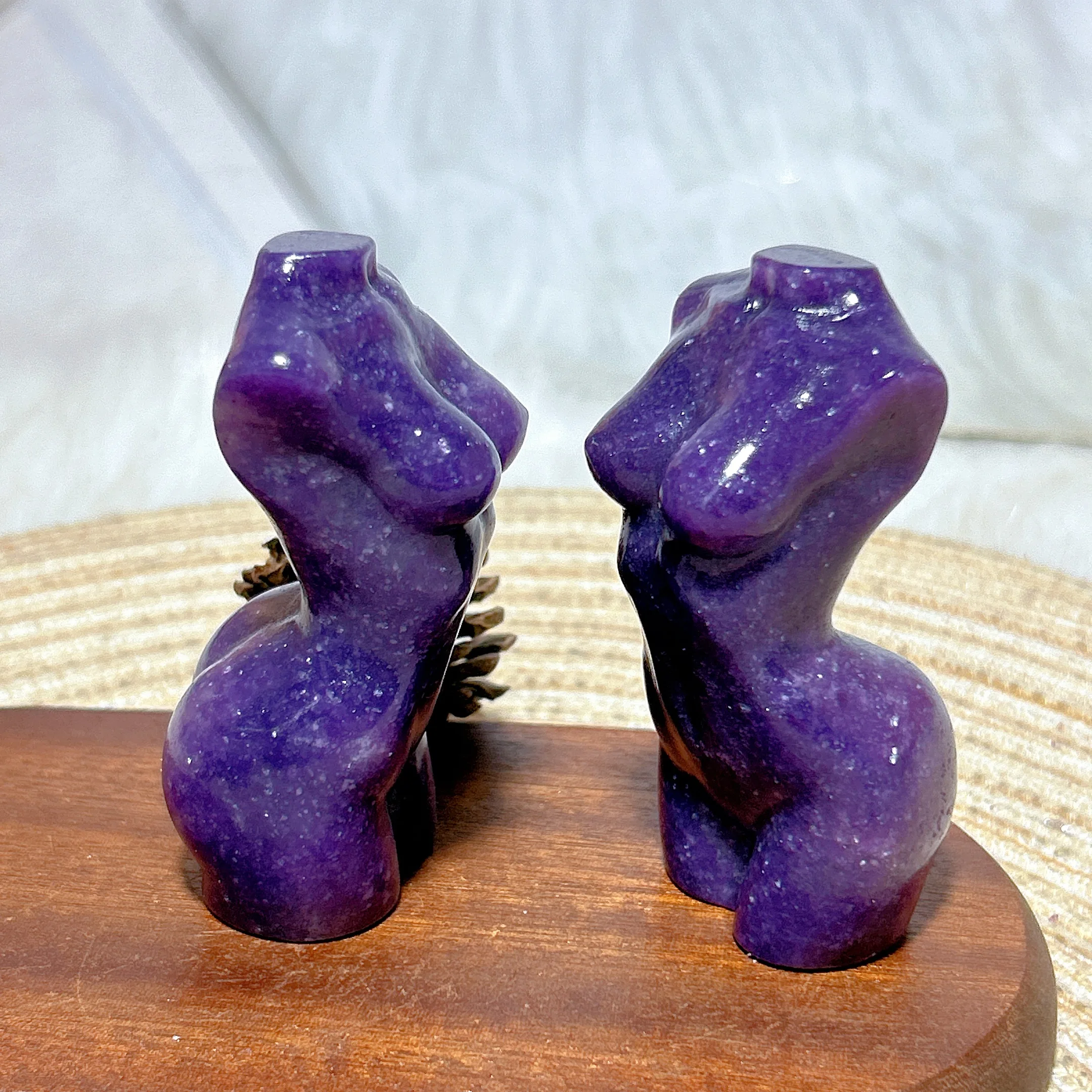 Natural Crystal Lepidolite Flashy Goddess Body Carving Healing High Quality Gemstones Energy Reiki Home Decorations Energy Gift