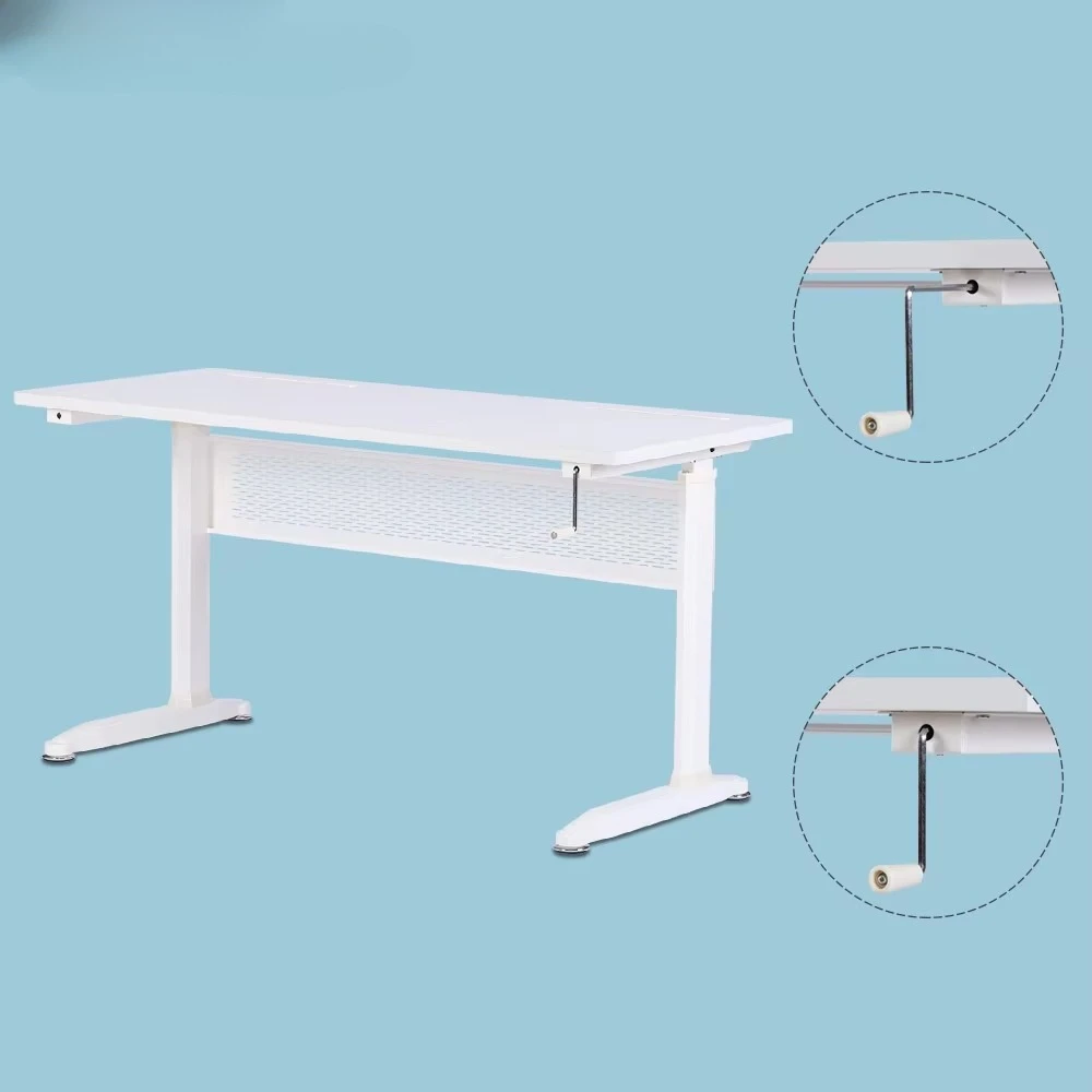 China Aluminum Alloy Hand Crank Preassembled Height Adjustable Desk Sit / Stand Elevating Desktop
