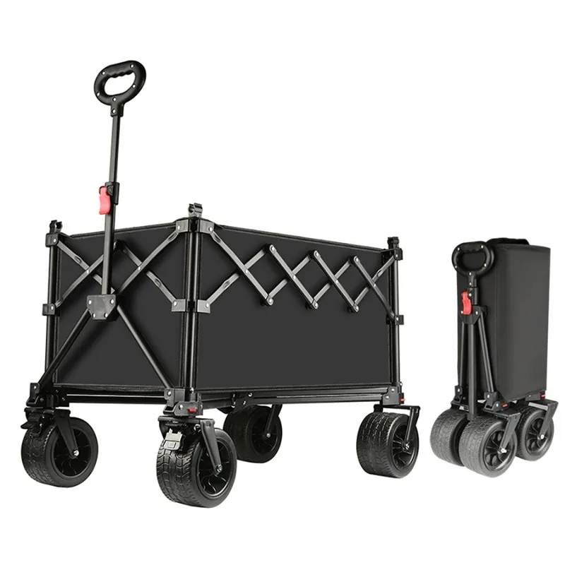 Heavy Duty Folding Wagon Trolley Foldable Cargo Cart Portable Camping Beach Garden Utility Large Wheels Carros Para Playa