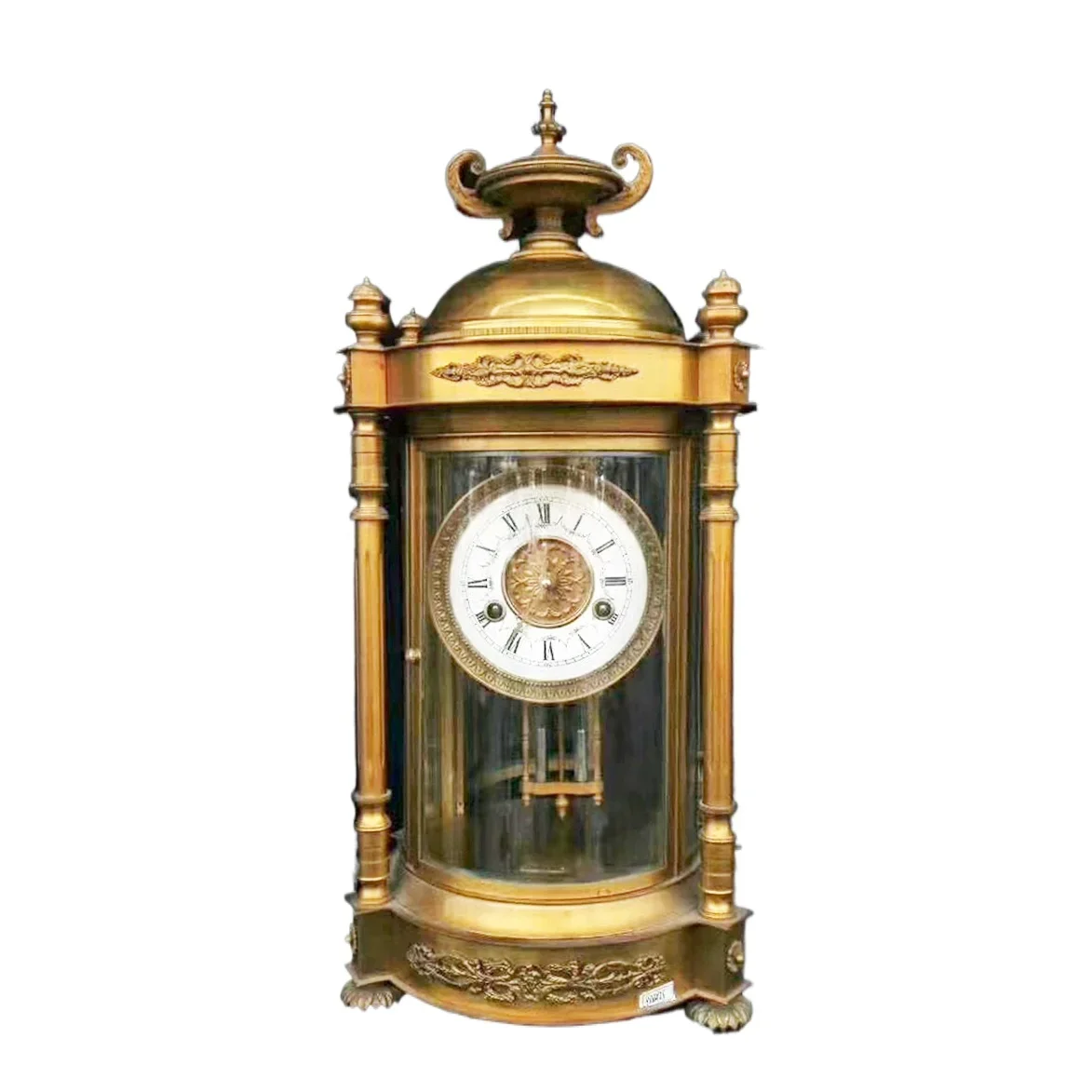 European pure copper mechanical clock, antique garden pavilion clock