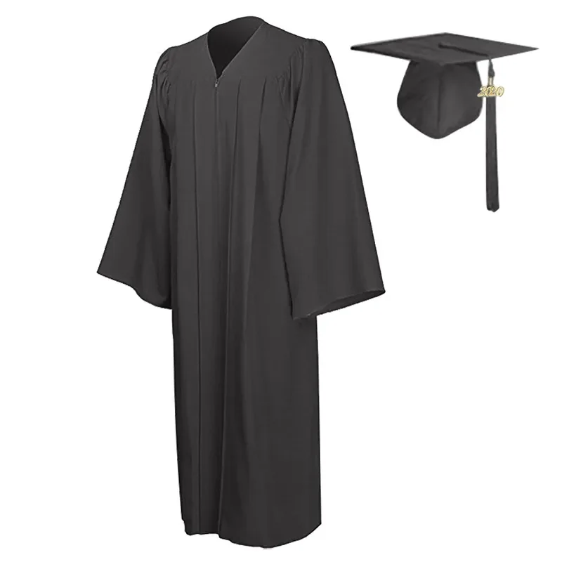 Vestido de graduación Unisex para estudiantes, conjunto con colgante y gorro, batas formales de escuela secundaria + conjunto de sombrero, ropa de soltero universitario, 2022