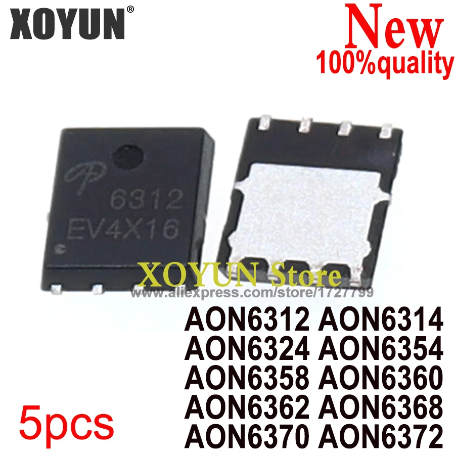 (5piece)100% New AON6312 AON6314 AON6324 AON6354 AON6358 AON6360 AON6362 AON6368 AON6370 AON6372 QFN-8 Chipset