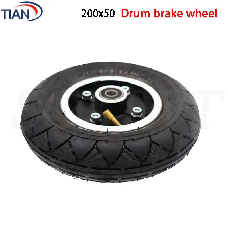 

Electric Scooter Tire 8 Inch 200x50 With Drum Brakes Aluminum Alloy Wheel Pneumatic Inflation Tire