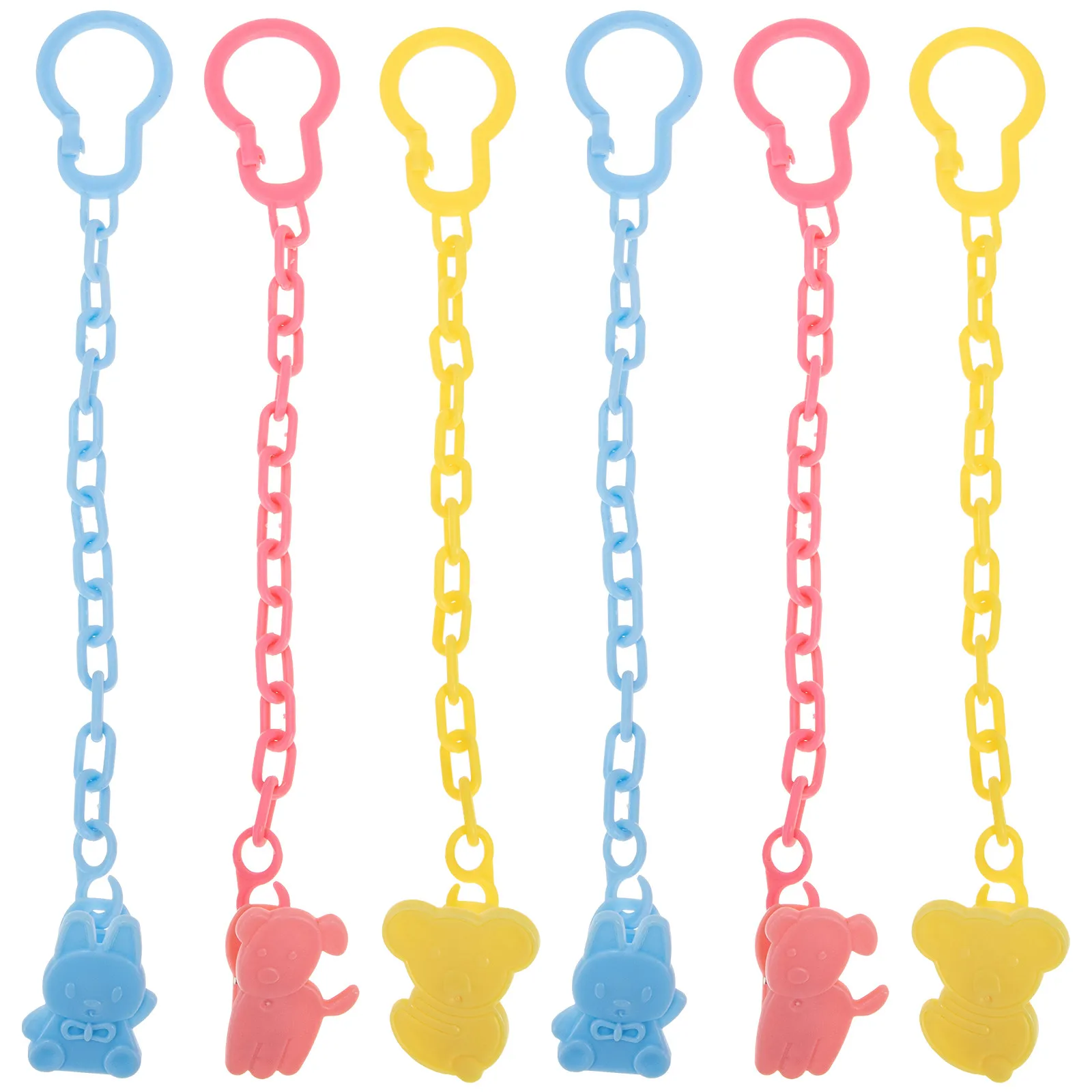 

12Pcs Cartoon Pacifier Clip Chain for Babies Safe Plastic Pacifier Holder Teether Chain Clip Newborn Baby Shower Gift