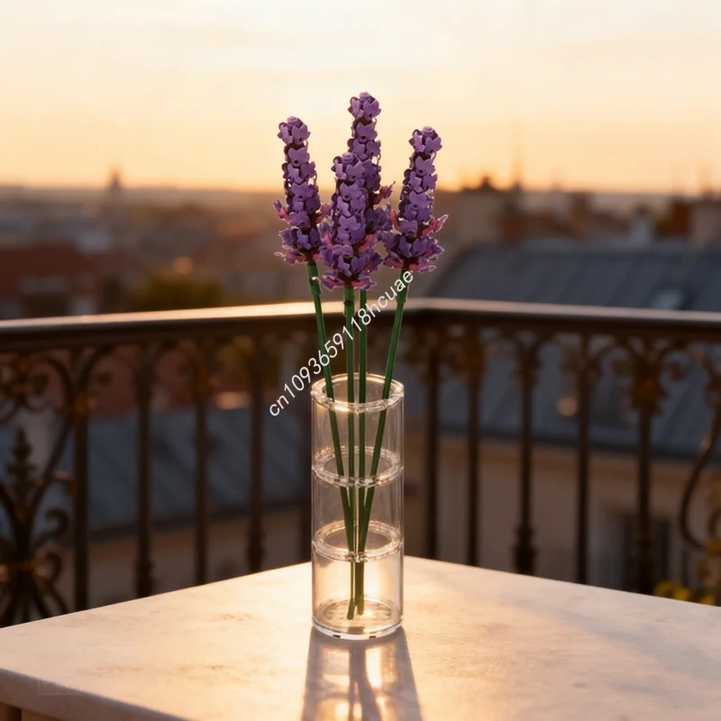 

329 шт. MOC цветок лаванды со слонами, модель строительных блоков, сборка, сделай сам, рождественский подарок, креативная идея игрушки, образовательный кирпич, день рождения