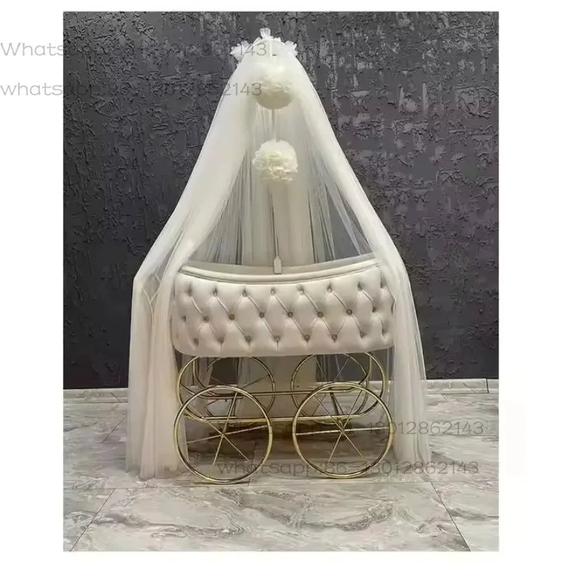 Modern Multifunctional Baby Cradle Comfor  Metal Crib Convenient Function Bedroom Restaurant Hotel Use