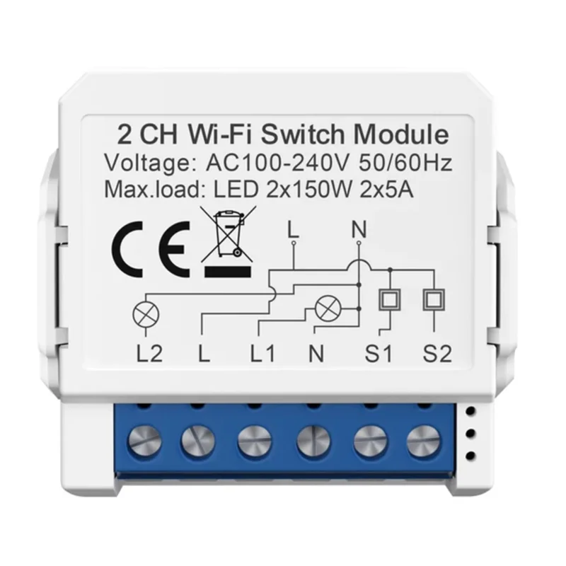 Tuya inteligente wifi interruptor de luz controle de 2 vias mini disjuntor controlado por yandex alexa google casa fácil instalação fácil de usar