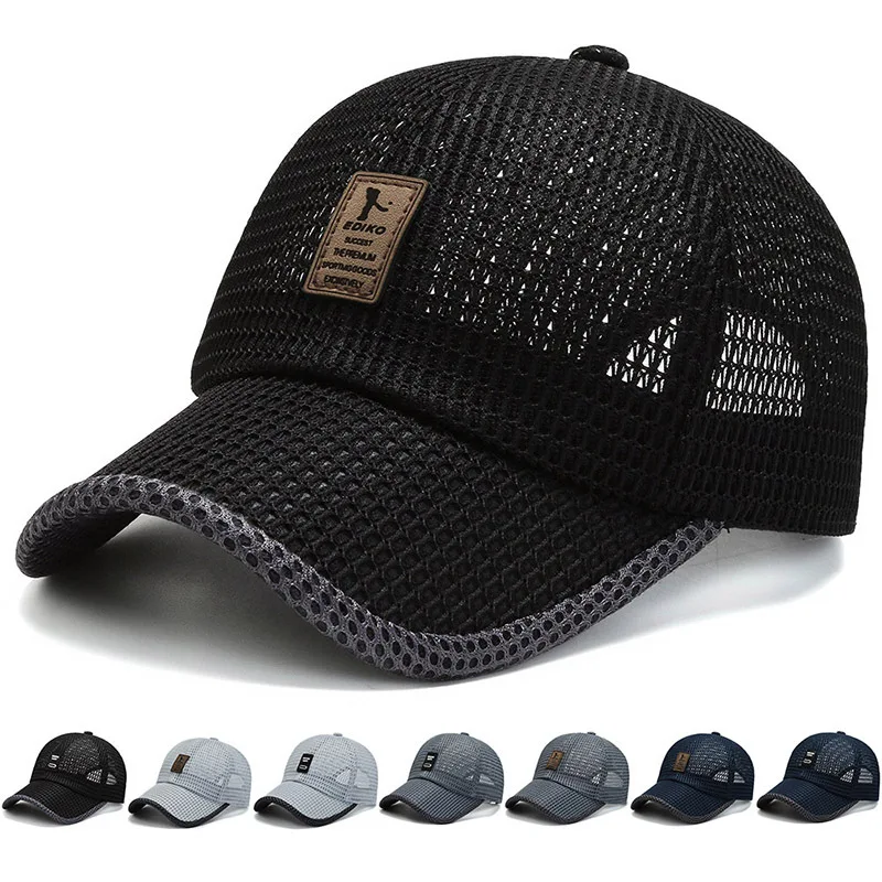 Fashionable Summer Breathable Baseball Cap Unisex Quick-Drying Mesh Adjustable Outdoor Caps Sports Golf Sunscreen Hat