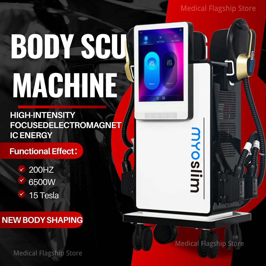Professional 4 Handles Slimming Device 15 Tesla High Energy RF Muscle Building Fat Reduction Shaping Machine for Beauty Salon