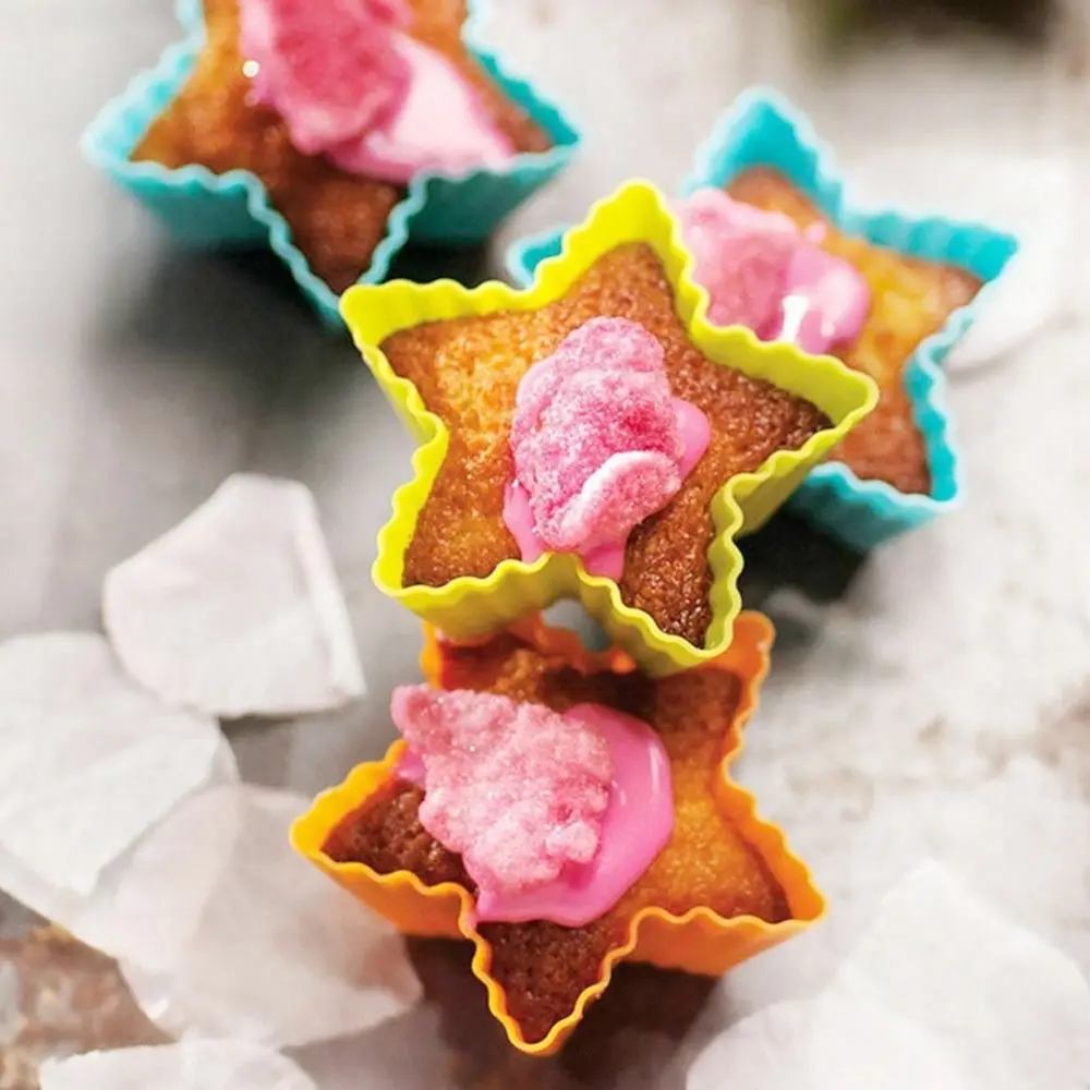 

High Quality Silicone Cupcake Puto Molder reusable Star Heart Muffin Cups -40-230°C Round Square Cake Mold