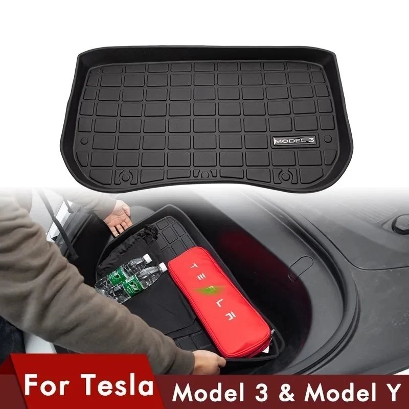 Tappetini per bagagliaio anteriore posteriore per Tesla Model 3 2023 2022 2021 Highland 2024 accessori per auto tappetino per bagagliaio impermeabile