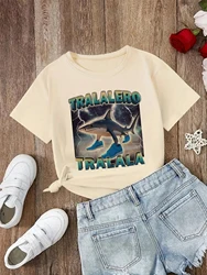 Y2k Italian Brainrot Animals Kids T-shirt Tung Tung Tung Sahur Short Sleeve Tops for Kids Funny Meme Cute Tee Summer Clothing