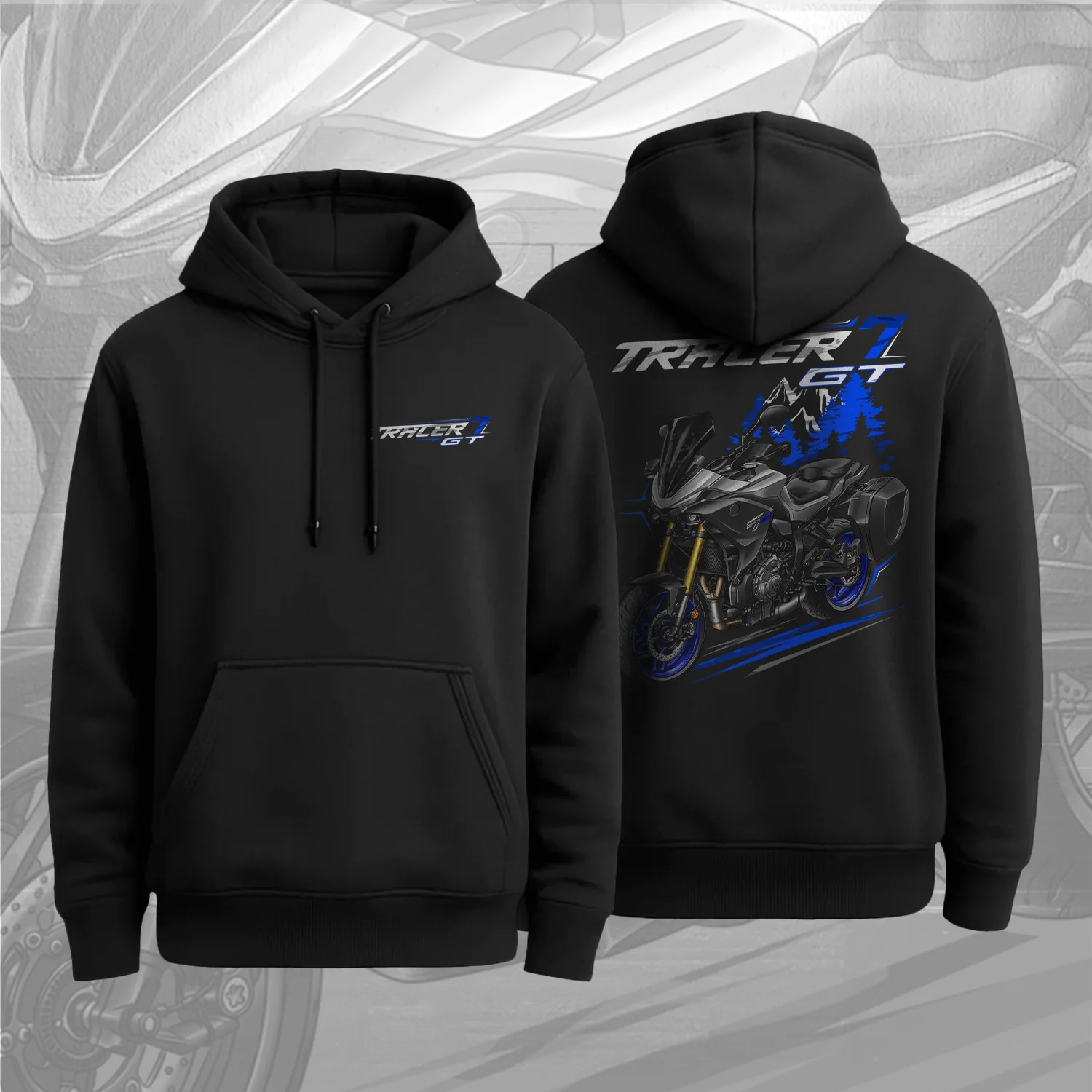 2023-2025 Models Japanese Tracer 7 Motorcycle Pullover Hoodie 100% Cotton Comfortable Casual Mens Clothes Retro Rider Streetwear