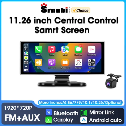 Srnubi Wireless Carplay Android Auto MP5 Player Universal Car Radio Multimedia WIFI Video Recorder FM AUX Support the camera