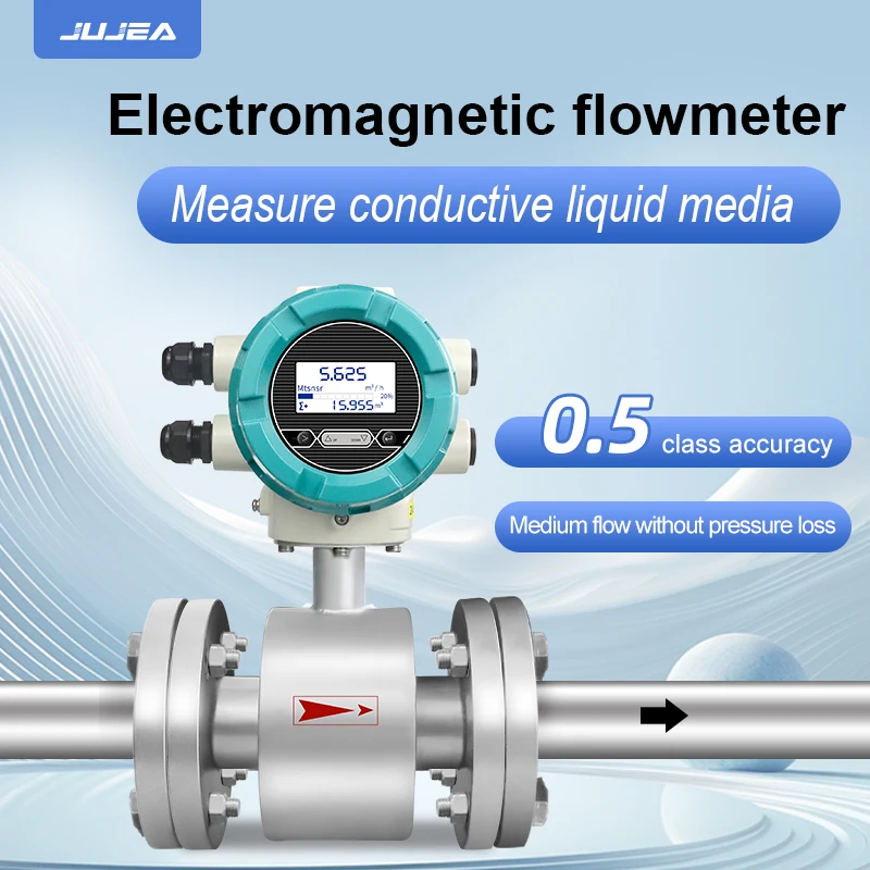 High Quality Digital Electromagnetic Flow Meter PTFE Material Water Flowmeter Milk Wastewater Corrosive Liquid