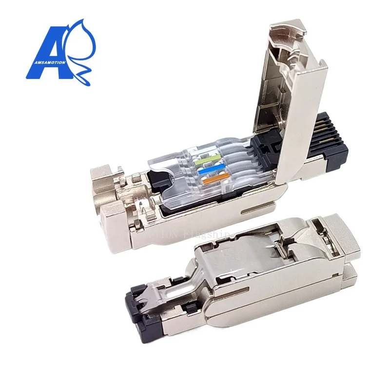 AMSAMOTION 901-1BB11 1BB10 1BB20 for Siemens Industry 4 8-Core Profinet Network Cable PN Connector RJ45 Plug Metal Shieled