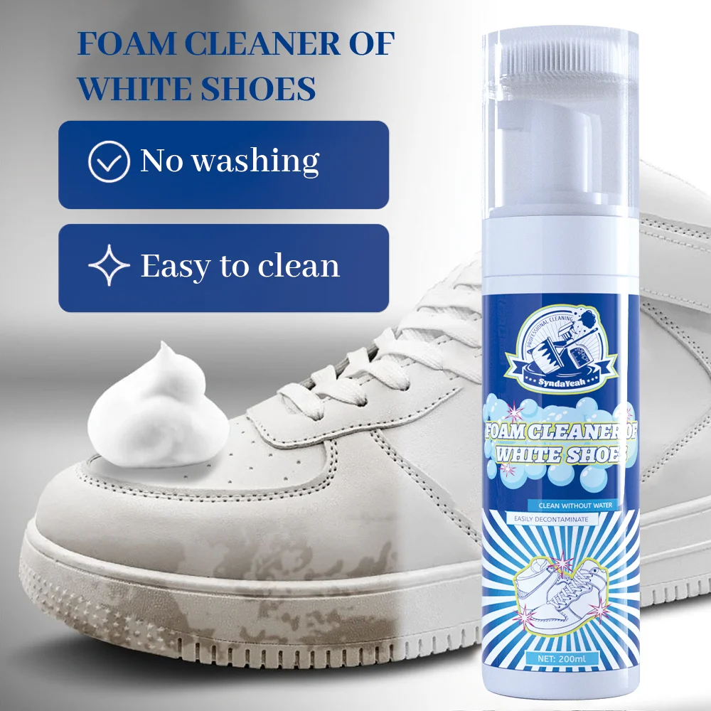 Sneaker Cleaner - Foam Cleaner for White Shoes, Boots, Canvas Cleaning Stain Remover Spray Removes Dirt, Grime, and Yellow Soles