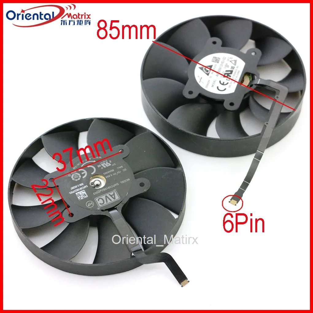 2pcs/lot DAPC0815B2UP003 AFB0912HD-02 85mm 12V 0.6AMP For NVIDIA RTX3080FE RTX3080Ti 3080 GeForce Graphics Video Card VGA Fan