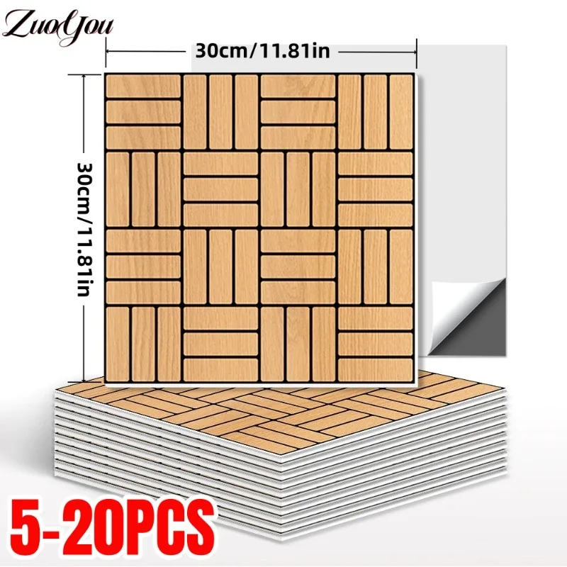 

3D Faux Wood Grain Peel and Stick Wall Tiles for BedroomLiving Room Wall Cladding Waterproof Self-Adhesive Wallpapers Home Decor