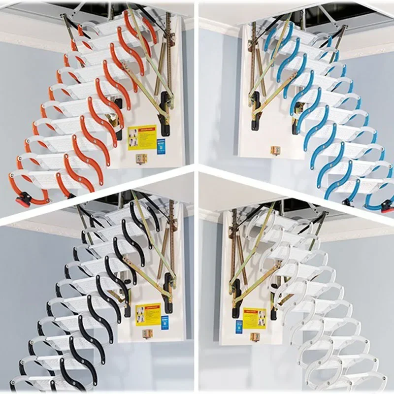 อัพเกรดปกปิด Attic Retractable บันไดในร่มไฟฟ้า Lift Compound Villa อัตโนมัติพับบันไดขยาย