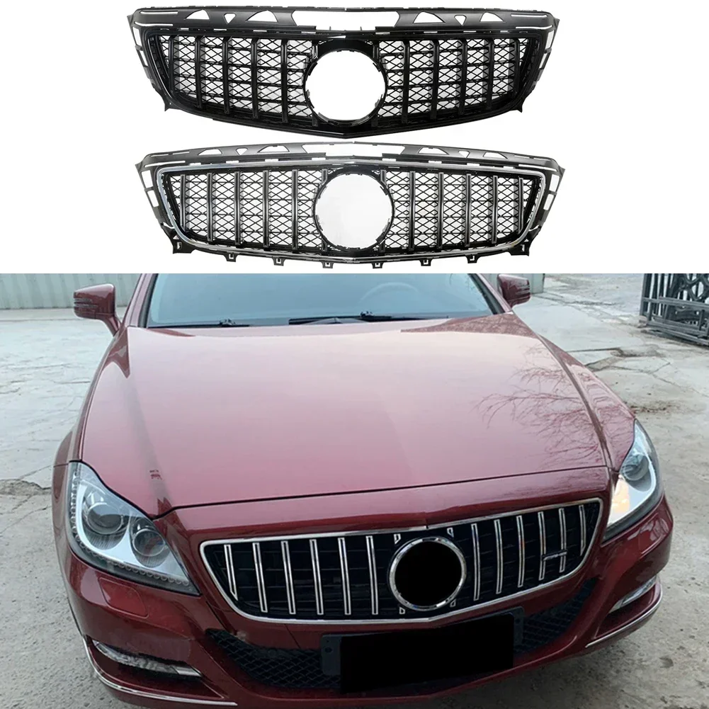 Front Bumper Racing Grill Billet Grille Cover For Mercedes-Benz W218 Cls-Class 2011-2014